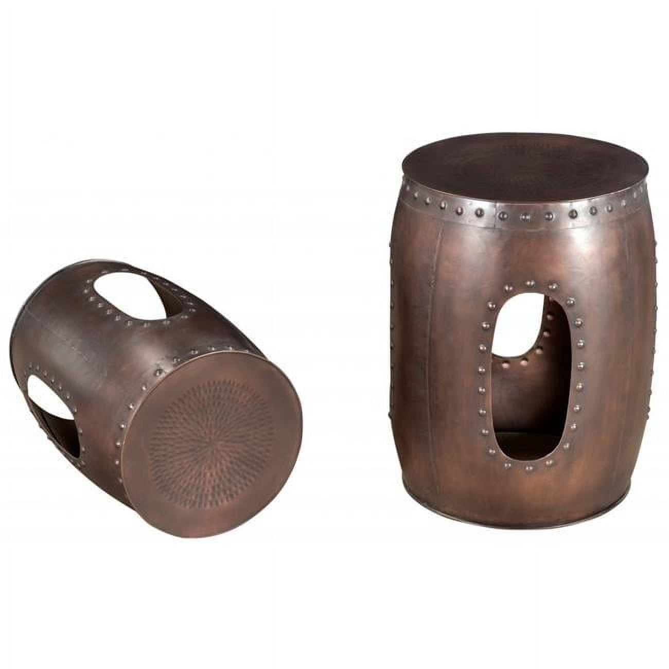 HomeRoots 490139 20 x 16 x 16 in. Copper Iron Round End Table - Walmart.com