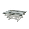 thumbnail image 1 of HomeRoots 490744 41 in. Chrome & Clear Glass Square Coffee Table, 1 of 3