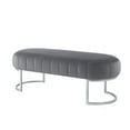 thumbnail image 1 of HomeRoots 490886 18 x 22 x 53 in. Gray Upholstered Upholstery Bedroom Bench, 1 of 8