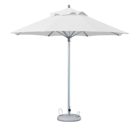 HomeRoots 491970 10 ft. White Polyester Round Market Patio Umbrella