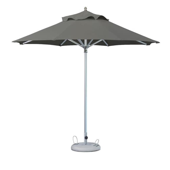 HomeRoots 491974 10 ft. Charcoal Polyester Round Market Patio Umbrella