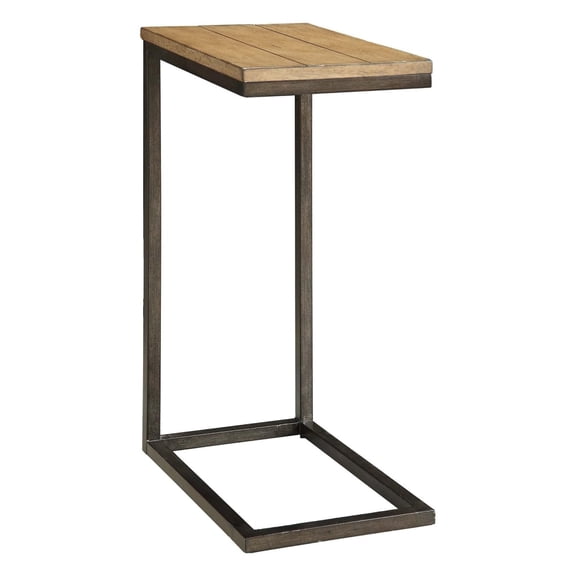 HomeRoots 493228 25.3 x 10 x 16 in. Black & Oak Solid Wood Rectangular End Table