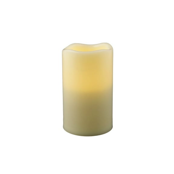HomeRoots 5" Ivory Flameless Indoor Outdoor Pillar Candle