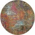 thumbnail image 1 of 5' X 5' Sunset Round Abstract Power Loom Non Skid Area Rug, 1 of 5