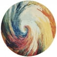 thumbnail image 1 of 5' X 5' Wave Round Abstract Power Loom Non Skid Area Rug, 1 of 5