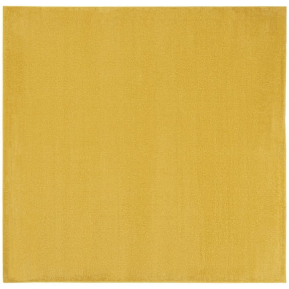 5' X 5' Yellow Square Non Skid Indoor Outdoor Area Rug