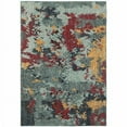 thumbnail image 1 of 5' X 7' Blue And Red Abstract Power Loom Stain Resistant Area Rug, 1 of 5