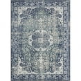 thumbnail image 1 of HomeRoots 515804 5 x 7 ft. Blue Floral Stain Resistant Rectangle Traditional Area Rug, 1 of 9