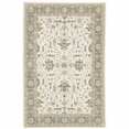 thumbnail image 1 of 5' X 7' Ivory Grey And Blue Oriental Power Loom Stain Resistant Area Rug, 1 of 5
