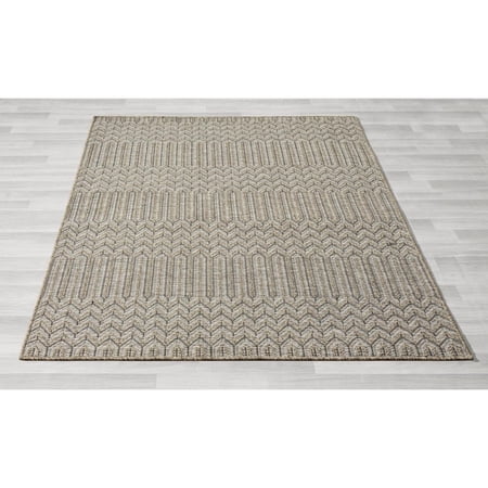 HomeRoots 517471 5 x 7 ft. Gray Chevron Handmade Indoor & Outdoor Rectangle Area Rug