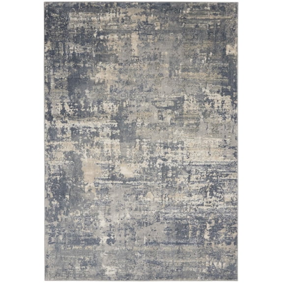 HomeRoots 480244 5 x 7 ft. Gray & Beige Abstract Power Loom Non Skid Rectangle Area Rug