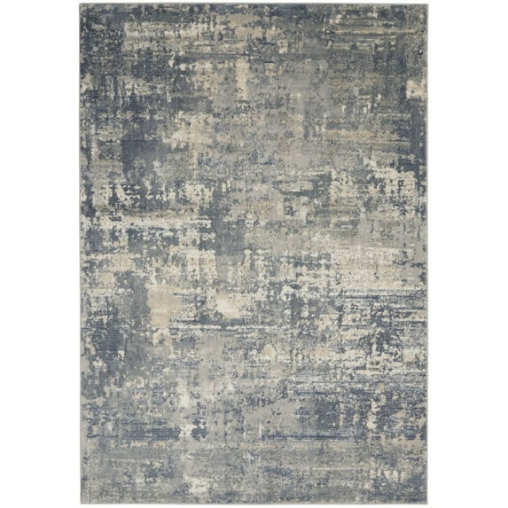 5' X 7' Grey And Beige Abstract Power Loom Non Skid Area Rug