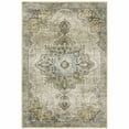 thumbnail image 1 of HomeRoots 5' X 7' Grey Blue Beige And Gold Oriental Power Loom Stain Resistant Area Rug, 1 of 10