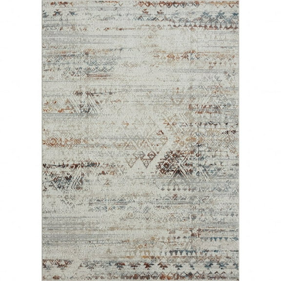 HomeRoots 5' X 7' Ivory Tribal Distressed Washable Area Rug