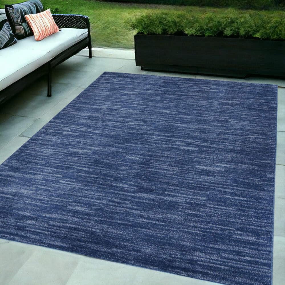 Bed Bath & Beyond 5' X 7' Navy Blue Non Skid Indoor Outdoor Area Rug - 6' x 7'