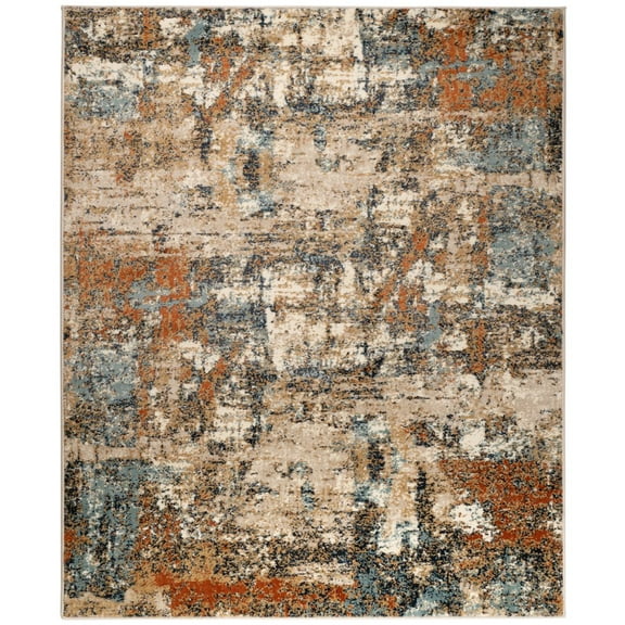 HomeRoots 5' X 7' Orange Abstract Power Loom Area Rug