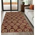 thumbnail image 1 of 5' X 7' Red And Gold Oriental Power Loom Stain Resistant Area Rug, 1 of 6