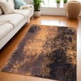 thumbnail image 1 of 5' X 7' Yellow and Brown Abstract Non Skid Area Rug, 1 of 9