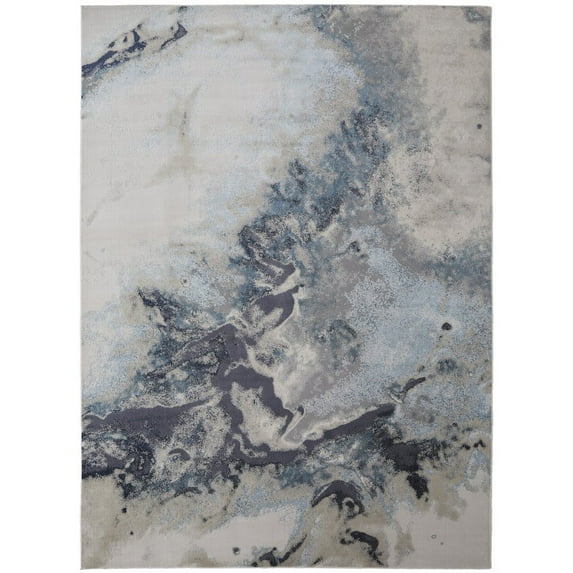 5' X 8' Blue Abstract Area Rug
