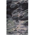 thumbnail image 1 of 5' X 8' Green Blue And Black Wool Abstract Tufted Handmade Stain Resistant Area Rug, 1 of 5