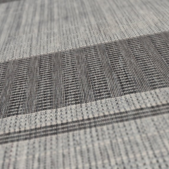 5' X 8' Blue and Gray Striped Stain Resistant Indoor Outdoor Area Rug Color: Silver, Size: 5'3" x 8'