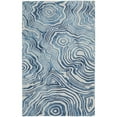 thumbnail image 1 of 5' X 8' Blue And Ivory Wool Geometric Tufted Handmade Area Rug, 1 of 10