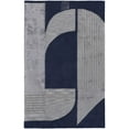 thumbnail image 1 of 5' X 8' Blue And Silver Wool Geometric Tufted Handmade Area Rug, 1 of 10