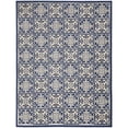 thumbnail image 1 of 5' X 8' Blue Fleur De Lis Stain Resistant Non Skid Area Rug, 1 of 6
