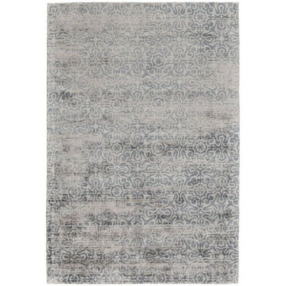 HomeRoots 5' X 8' Blue Gray And Taupe Abstract Hand Woven Area Rug