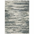 thumbnail image 1 of 5' X 8' Blue Grey Beige And Brown Abstract Power Loom Stain Resistant Area Rug, 1 of 10