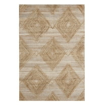 HomeRoots 5' X 8' Brown Geometric Hand Woven Area Rug
