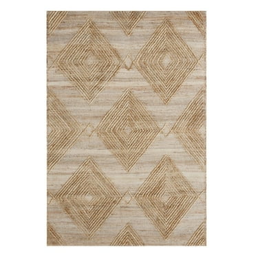 HomeRoots 5' X 8' Brown Geometric Hand Woven Area Rug