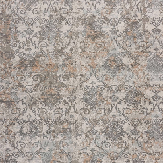 5' X 8' Cream Abstract Distressed Area Rug