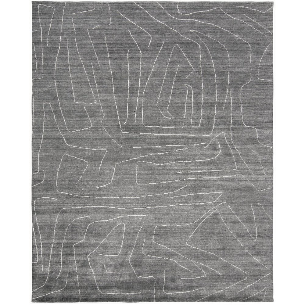 HomeRoots 5' X 8' Gray And Ivory Abstract Hand Woven Area Rug - Walmart.com