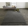 thumbnail image 1 of 5' X 8' Gray Wool Geometric Hand Woven Area Rug With Fringe, 1 of 4