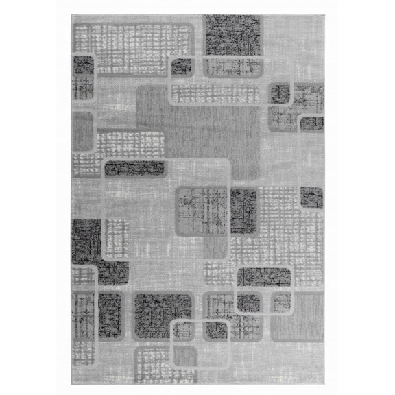 HomeRoots 506663 5 x 8 ft. Gray Geometric Rectangle Area Rug