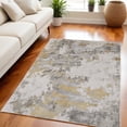thumbnail image 1 of 5' X 8' Ivory Gold And Gray Abstract Stain Resistant Area Rug, 1 of 9