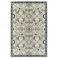 thumbnail image 1 of 5' X 8' Ivory Navy And Gold Oriental Power Loom Stain Resistant Area Rug, 1 of 8