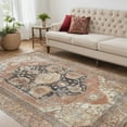 thumbnail image 1 of 5' X 8' Orange Brown And Taupe Abstract Area Rug, 1 of 10