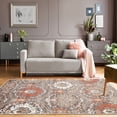 thumbnail image 1 of 5' X 8' Rust Floral Stain Resistant Area Rug, 1 of 3
