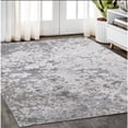 thumbnail image 1 of 5' X 8' Silver Gray And White Abstract Stain Resistant Area Rug, 1 of 10