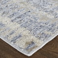 thumbnail image 1 of 5' X 8' Tan Brown And Blue Abstract Power Loom Distressed Area Rug, 1 of 8