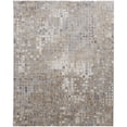 thumbnail image 1 of 5' X 8' Tan Ivory And Blue Geometric Power Loom Distressed Area Rug, 1 of 10