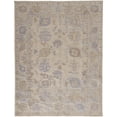 thumbnail image 1 of 5' X 8' Tan Orange And Blue Floral Hand Knotted Stain Resistant Area Rug, 1 of 5
