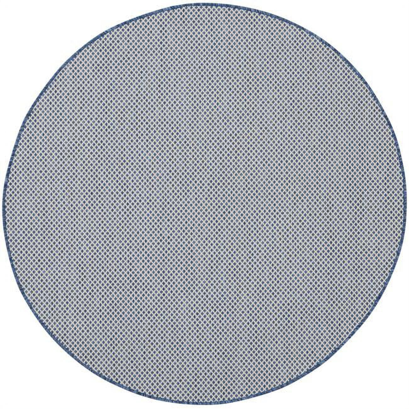 HomeRoots 5 ft. Bone Geometric Power Loom Round Area Rug - Bone - 5 ft ...