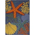 thumbnail image 1 of 5' x 7' Blue and Orange Starfish Power Loom Area Rug, 1 of 5