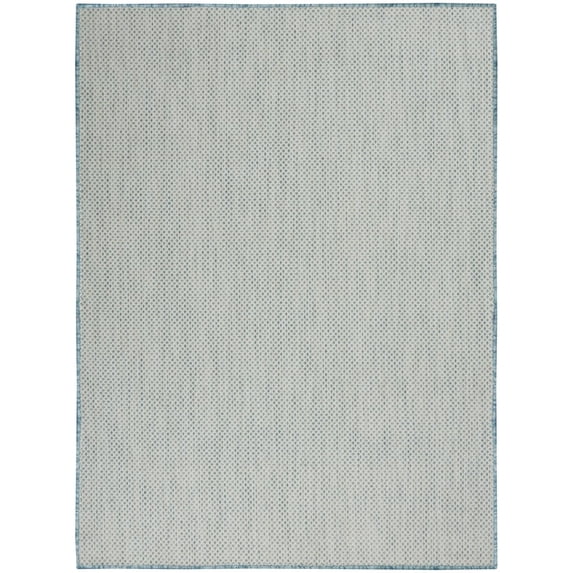 HomeRoots 522028 5 x 7 ft. Aqua Geometric Power Loom Rectangle Area Rug