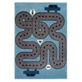 thumbnail image 1 of HomeRoots  5 x 7 ft. Blue Imaginative Racetrack Area Rug - Blue - 5' x 7', 1 of 1
