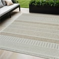 thumbnail image 1 of HomeRoots 558747 5 x 7 ft. Geometric Distressed Indoor & Outdoor Rectangle Area Rug, Beige & Brown, 1 of 1
