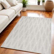 5 X 7 Gray Geometric Area Rug